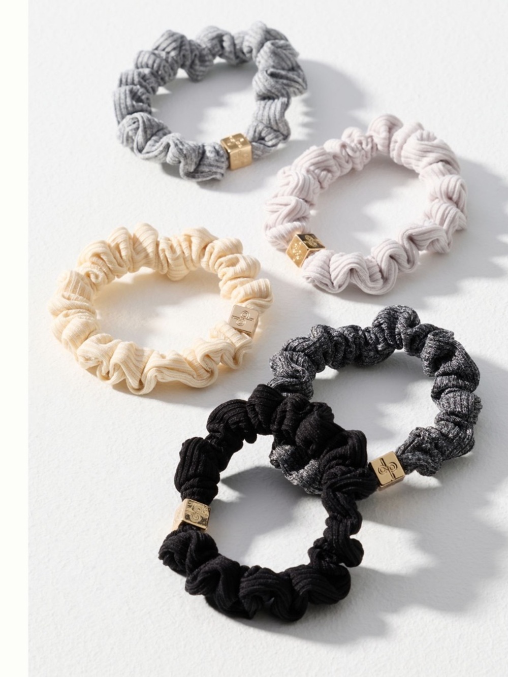 Anthropologie Daily Practice Ribbed Hair Ties NEW Scrunchie SET of 5
